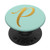 Golden Initial Letter P On Mint Green PopSockets PopGrip Swappable Grip for Phones   Tablets