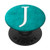 Silver White Letter J Initial Phone grip Vintage Teal PopSockets PopGrip Swappable Grip for Phones   Tablets
