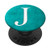 Silver White Letter J Initial Phone grip Vintage Teal PopSockets PopGrip Swappable Grip for Phones   Tablets