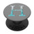 Silver Light Blue Initial Letter H On Light Grey PopSockets PopGrip Swappable Grip for Phones   Tablets