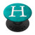 Silver White Letter H Initial Phone grip Vintage Teal PopSockets PopGrip Swappable Grip for Phones   Tablets