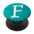 Silver White Letter F Initial Phone grip Vintage Teal PopSockets PopGrip Swappable Grip for Phones   Tablets