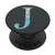 Silver Light Blue Initial Letter J On Dark Gray PopSockets PopGrip Swappable Grip for Phones   Tablets