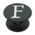 Silver White Letter F Monogram On Midnight Green Match PopSockets PopGrip Swappable Grip for Phones   Tablets