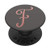 Golden Rose Pink Initial Letter F On Space Gray PopSockets PopGrip Swappable Grip for Phones   Tablets