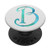 Green and Blue watercolor Letter B Monogram On White PopSockets Grip and Stand for Phones and Tablets