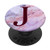 Red Wine Pattern Initial Letter J On Pink Grey Blue PopSockets PopGrip Swappable Grip for Phones   Tablets