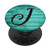 Black Letter J Initial on Vintage Mint Green PopSockets PopGrip Swappable Grip for Phones   Tablets