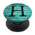 Black Letter H Initial on Vintage Mint Green PopSockets PopGrip Swappable Grip for Phones   Tablets