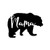 Parent Bear Negative Space Text Silhouette - Die Cut Vinyl Sticker 4 inches Wide Mama Bear