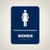 Women Restroom Identification Sign - ADA Compliant Bathroom Sign Raised Icons Raised Braille Midnight Blue TCO Inspection Certified - by GDS Architectural Signage