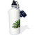3dRose wb_164998_1"Palm tree on white sky-green leaves Mediterranean Tropical abstract" Sports Water Bottle, 21 oz, White