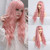 HAIRCUBE Long Curly Wavy Pink Wigs for Women with Bangs Heat Friendly Synthetic Cosplay Party Wig HAIRCUBE Long Curly Wavy Pink Wigs for Women with Bangs Heat Friendly Synthetic Cosplay Party Wig