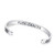 Inspirational Gifts Bracelet Cuff Bangle Women Mantra Quote Positive Saying Engraved Stainless Steel Silver Motivational Friendship Encouragement Jewelry FAck Cancer