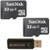 Sandisk 32GB x2 MicroSD HC Memory Card Class 4 with SoCal Trade tm MicroSD HC XC   SD HC XC Dual Slot Card Reader