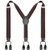 Mens Adjustable Button End Suspenders - Y-Back Elastic Tuxedo Suspenders with Heavy Duty Leather Buttons End Coffee