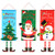 Whaline 3Pcs Christmas Hanging Flag Door Ornaments Banners Fabric Porch Sign Snowman Santa Christmas Tree Design for Christmas Home Decorations