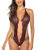 Avidlove Womens Lace Bodysuit Lingerie V Neck Babydoll Sleepwear Mini Teddy Wine Red Large