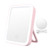 YUNQU Lighted Makeup Mirror with 56 LED Lights Rechargeable Travel Vanity Mirror with 2X Magnifying Dimmable Table Desk Cosmetic Mirror with Touch Screen Switch Pink