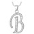 U7 Letter Necklace Platinum Plated Cubic Zirconia Iced Out Pendant Monogram Style Initial Necklace Alphabet B