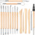 16 Pieces Wooden Handle Clay Pottery Sculpting Tools Polymer Clay Sculpting Tools Set DIY Wooden Handles Ceramic Tools for Potters Sculpture