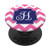 Monogram Pink Chevron Letter H Initial Name Monogrammed PopSockets Grip and Stand for Phones and Tablets