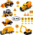 Swonuk 16pcs Construction Vehicles Set Excavator Trucks Toy Cars Models Cars Construction Site Toys Vehicles for Children