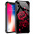 iPhone Xs MAX Case Romantic Flower Red Rose Petal Tempered Glass iPhone Xs MAX Cases for Girls Women Pattern Design Shockproof Anti-Scratch Case for Apple iPhone Xs MAX