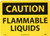 NMC C492RB OSHA Sign Legend CAUTION - FLAMMABLE LIQUIDS 14 Length x 10 Height Rigid Plastic Black on Yellow