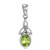 Silvershake Natural Peridot White Gold Plated 925 Sterling Silver Triquetra Celtic Knot Pendant