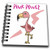 3D Rose Funny Flamingo Bird says Pink Power Mini Notepad