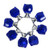 4PCS/LOT Crystal Glass Door Knobs Cabinet Pulls Cupboard Handles Drawer Knobs Wardrobe Home Hardware Rose Shaped Blue Diameter 20mm