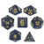 Wiz Dice Dreamless Night Set of 7 Polyhedral Dice, Solid Dark Navy Blue Tabletop RPG Dice with Clear Display Box