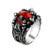 Mens Stainless Steel Silver Black Punk Biker Ghost Skull Head Red Evil Eye Stone Ring Size 10 Mens Stainless Steel Silver Black Punk Biker Ghost Skull Head Red Evil Eye Stone Ring Size 10