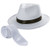 Tigerdoe Fedora Gangster Hat - Mobster Costume - Felt Hat   White Neck Tie - 2 Pc Set White Fedora Hat