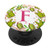 Letter F Green Cactus Flower Pattern Monogram PopSockets Grip and Stand for Phones and Tablets