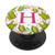 Letter H Green Cactus Flower Pattern Monogram PopSockets Grip and Stand for Phones and Tablets