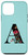 iPhone 12 mini Floral Black Letter B on Turquoise Name Initial B Case