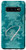 Galaxy S10 Teal floral Initial letter F monogram teal ornamental Case