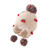 TSB Knit Winter Hat with Cherries and Pom Poms Cream