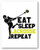 Ramini Brands Eat Sleep Lacrosse Repeat Wall Artwork - Home Bedroom School Decor - 11 x 14 Unframed Print - Great Gift Lacrosse Players Coaches and Fans