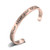 Zuo Bao Never Never Give Up Cuff Bangle Bracelet 7mm Rose Gold Inspirational Encouraging Adjustable Bracelet for Women Cuff-RG