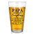 Papa Beer Glass PAPA Knows Everything Pint Glass 15Oz - Christmas Gifts Birthday Gifts Fathers Day Gift for Men Papa Dad New Dad Husband from Daughter Son Wife