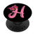 Pink Letter H Initial Butterfly Design Personalized Monogram PopSockets Grip and Stand for Phones and Tablets