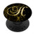 H Yellow Black Abstract Initial Monogram Capital Letter Name PopSockets Grip and Stand for Phones and Tablets