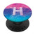 Teal Aqua Blue Pink Gradient White Monogram Initial Letter H PopSockets Grip and Stand for Phones and Tablets