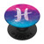 Teal Aqua Blue Pink Gradient White Monogram Initial Letter H PopSockets Grip and Stand for Phones and Tablets