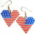 American Flag Heart Earrings Handmade July 4th Jewelry Beaded Patriotic Hearts Earring Seed Beads Native Symbol Patriotic Awesome Style
