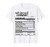 Whipped Cream Nutrition Thanksgiving Costume Food Facts T-Shirt