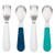 OXO TOT Training Fork and Spoon Set, Teal/Navy (2 Pack)